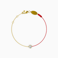 Lucky Red String Diamond Bracelet — 0.10ct Lab-Grown Diamond
