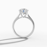 1.03 carat round Lab-Grown Diamond Cathedral Ring — 18K White gold