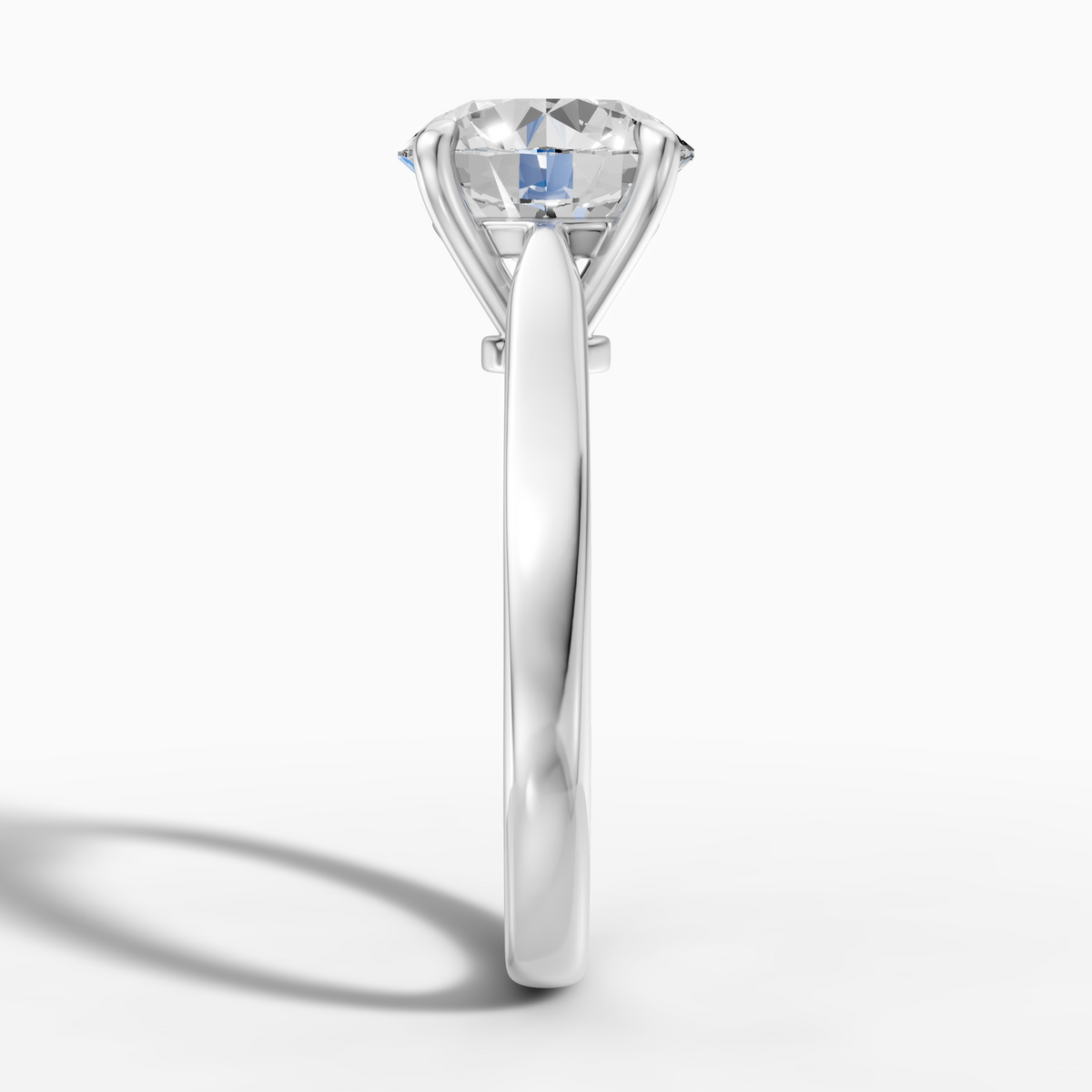 1.03 carat round Lab-Grown Diamond Cathedral Ring — 18K White gold