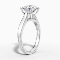 1.03 carat round Lab-Grown Diamond Cathedral Ring — 18K White gold