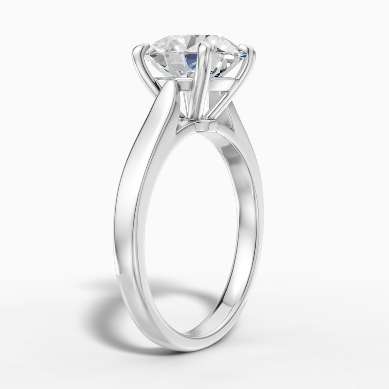 1.03 carat round Lab-Grown Diamond Cathedral Ring — 18K White gold