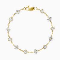 18K Yellow Gold Round Lab-Grown Diamond Tennis Bracelet (1.05ctw, D-E VS-VVS)