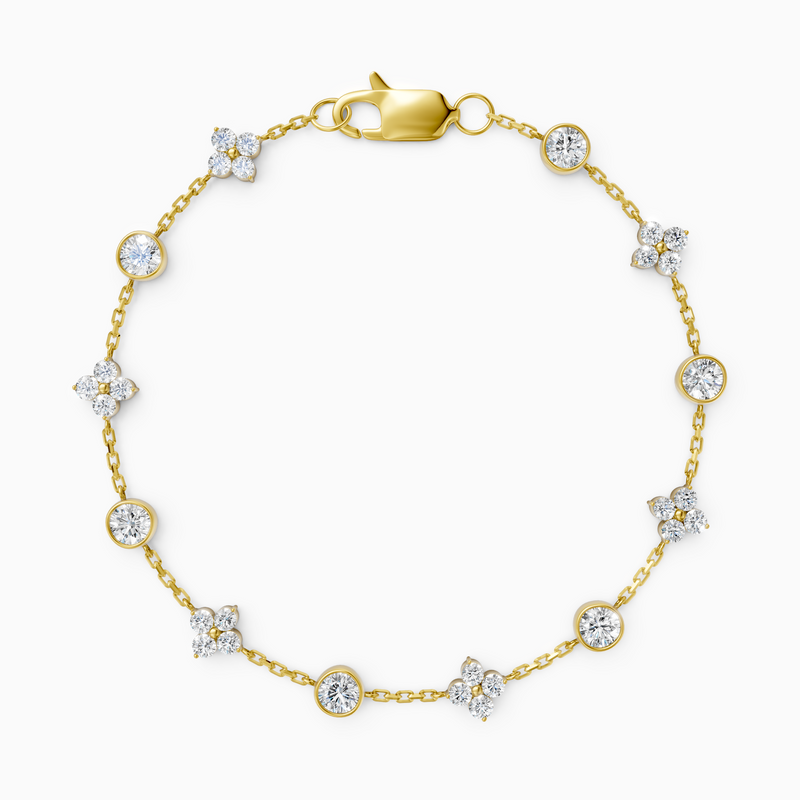 18K Yellow Gold Round Lab-Grown Diamond Tennis Bracelet (1.05ctw, D-E VS-VVS)