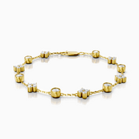 18K Yellow Gold Round Lab-Grown Diamond Tennis Bracelet (1.05ctw, D-E VS-VVS)