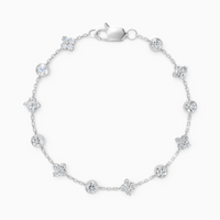 18K White Gold Round Lab-Grown Diamond Tennis Bracelet (0.96ctw, D-E VS-VVS)