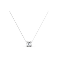 18K White Gold Solitaire Pendant Necklace with 0.54 Carat Round Brilliant Cut Lab-Grown Diamond