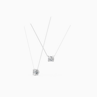 18K White Gold Solitaire Pendant Necklace with 0.54 Carat Round Brilliant Cut Lab-Grown Diamond