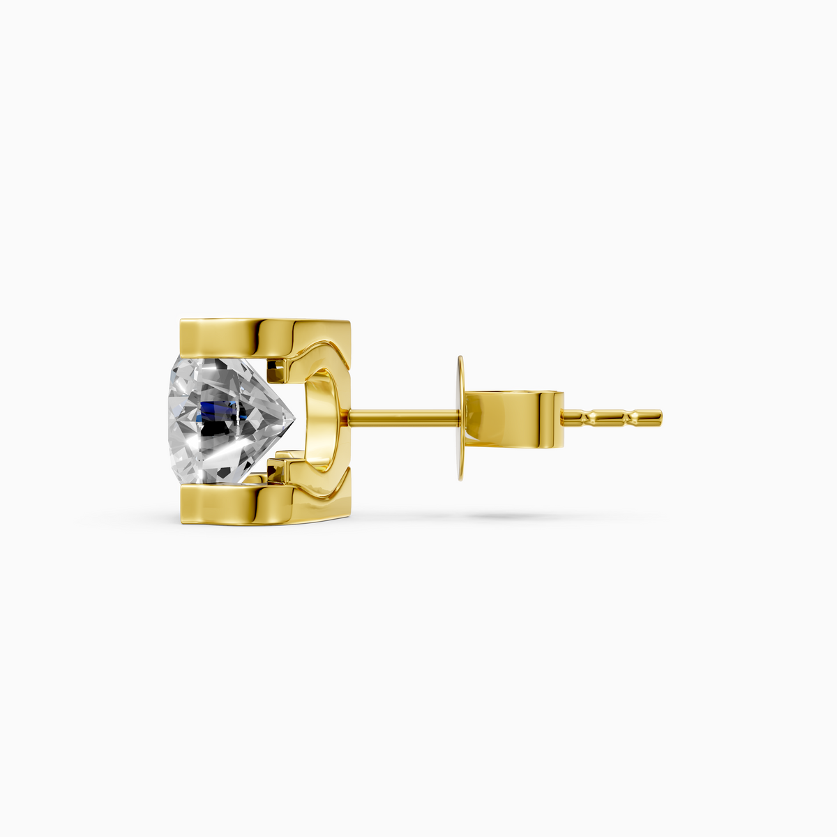 18K Yellow Gold Round Lab-Grown Diamond Stud Earrings (1.00ctw, D-E VVS)