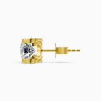 18K Yellow Gold Round Lab-Grown Diamond Stud Earrings (1.00ctw, D-E VVS)