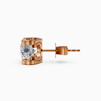 18K Rose Gold D-E VS Round Lab-Grown Diamond Stud Earrings (0.53ctw)
