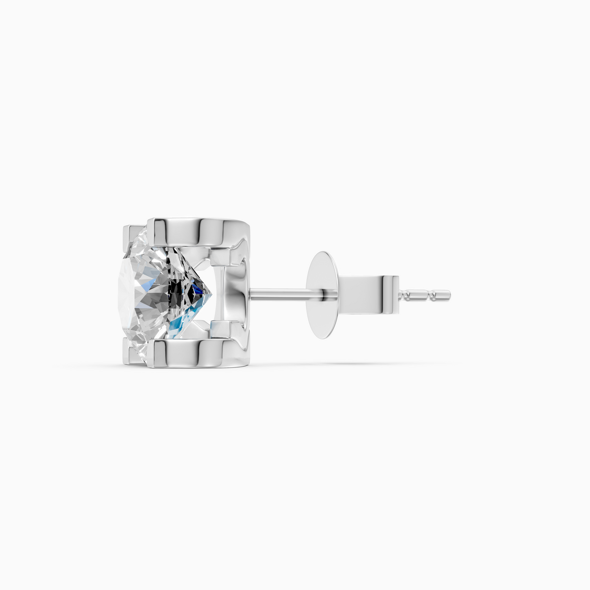 18K White Gold Round Brilliant Cut Lab-Grown Diamond Stud Earrings (2.04ctw, D VVS2)