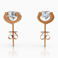 18K Rose Gold D-E VS Round Lab-Grown Diamond Stud Earrings (0.53ctw)