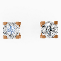 18K Rose Gold D-E VS Round Lab-Grown Diamond Stud Earrings (0.53ctw)