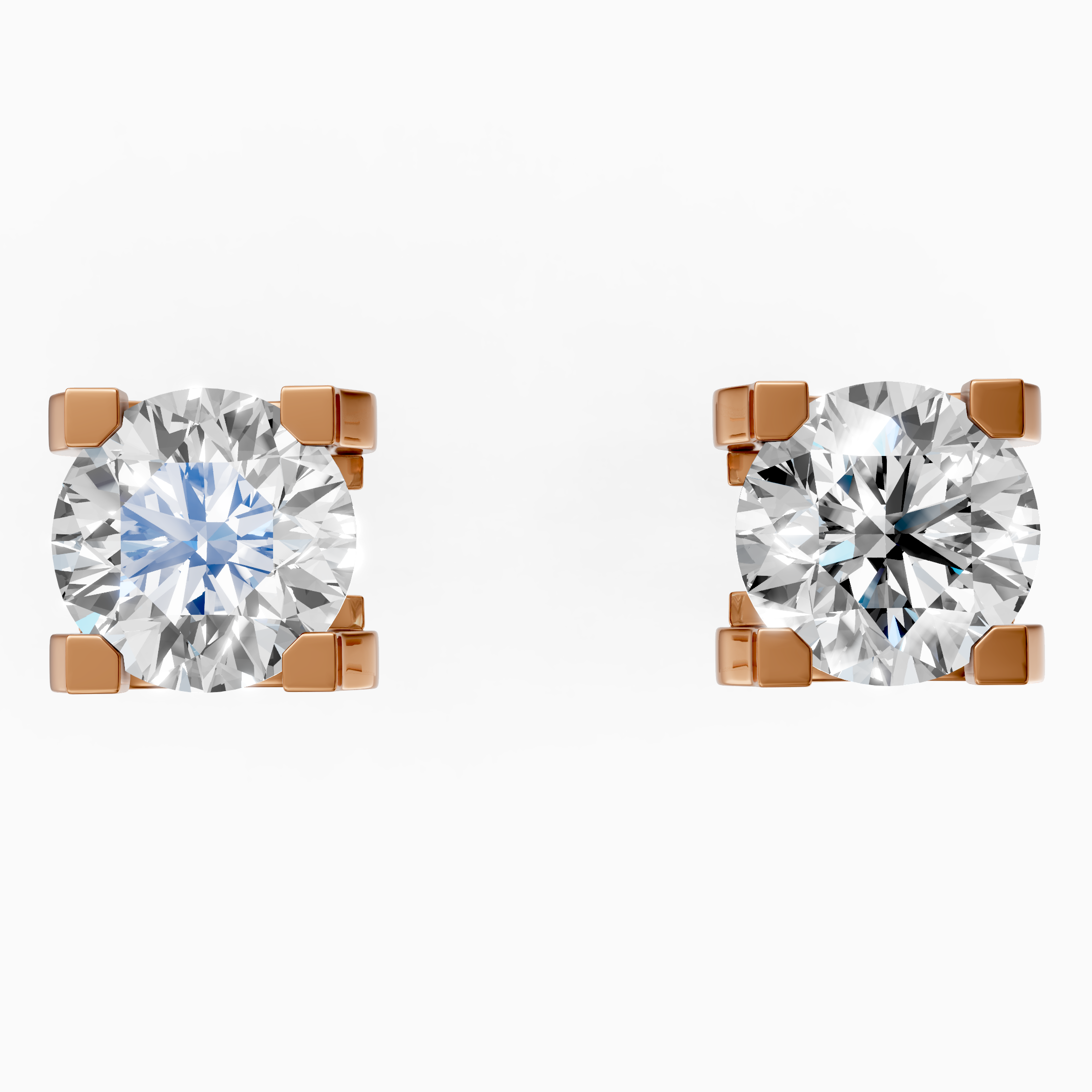 18K Rose Gold D-E VS Round Lab-Grown Diamond Stud Earrings (0.53ctw)