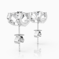 18K White Gold Round Brilliant Cut Lab-Grown Diamond Stud Earrings (2.04ctw, D VVS2)