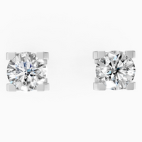 18K White Gold Round Brilliant Cut Lab-Grown Diamond Stud Earrings (2.04ctw, D VVS2)