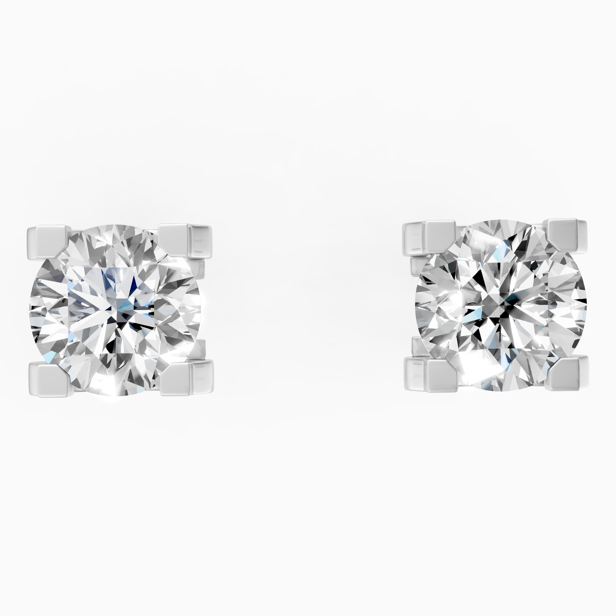 18K White Gold Round Brilliant Cut Lab-Grown Diamond Stud Earrings (2.04ctw, D VVS2)