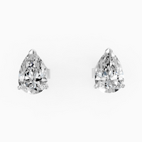 18K White Gold Pear Shape Lab-Grown Diamond Drop Earrings (2.20ctw, D-E VVS1)