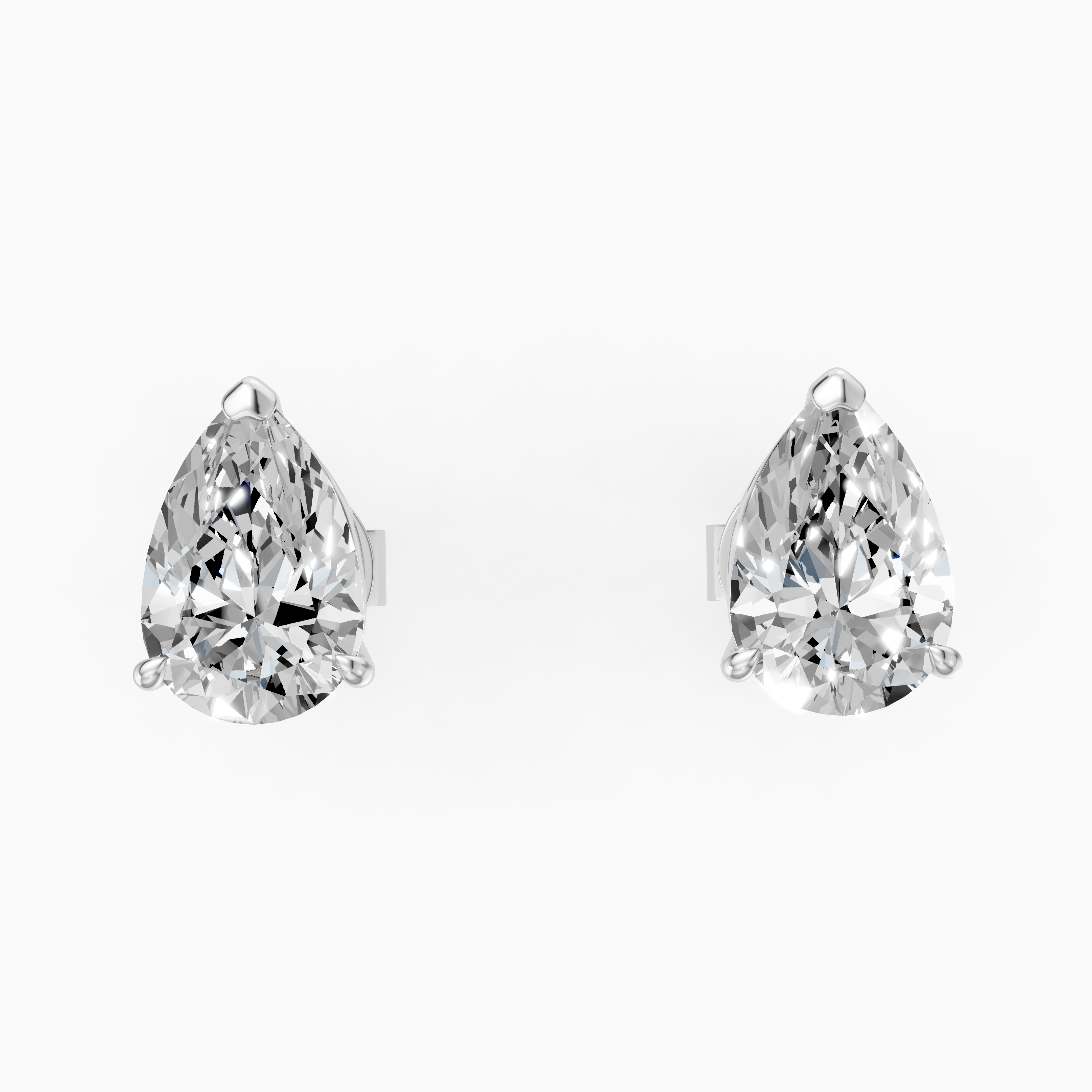 18K White Gold Pear Shape Lab-Grown Diamond Drop Earrings (2.20ctw, D-E VVS1)