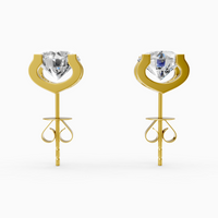 18K Yellow Gold Round Lab-Grown Diamond Stud Earrings (1.00ctw, D-E VVS)