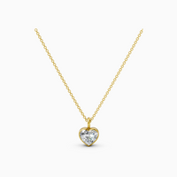 18K Yellow Gold 1.10 Carat D VVS2 Heart Shape Lab-Grown Diamond Solitaire Pendant Necklace