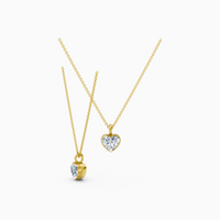 18K Yellow Gold 1.10 Carat D VVS2 Heart Shape Lab-Grown Diamond Solitaire Pendant Necklace