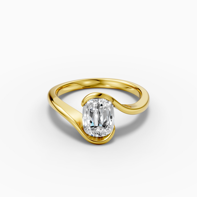 14K Yellow Gold 2.01 Carat E VS1 Ashoka Cut Lab-Grown Diamond Solitaire Ring
