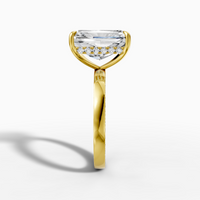 18k gold, 5ct  Radion , hidden halo diamond ring