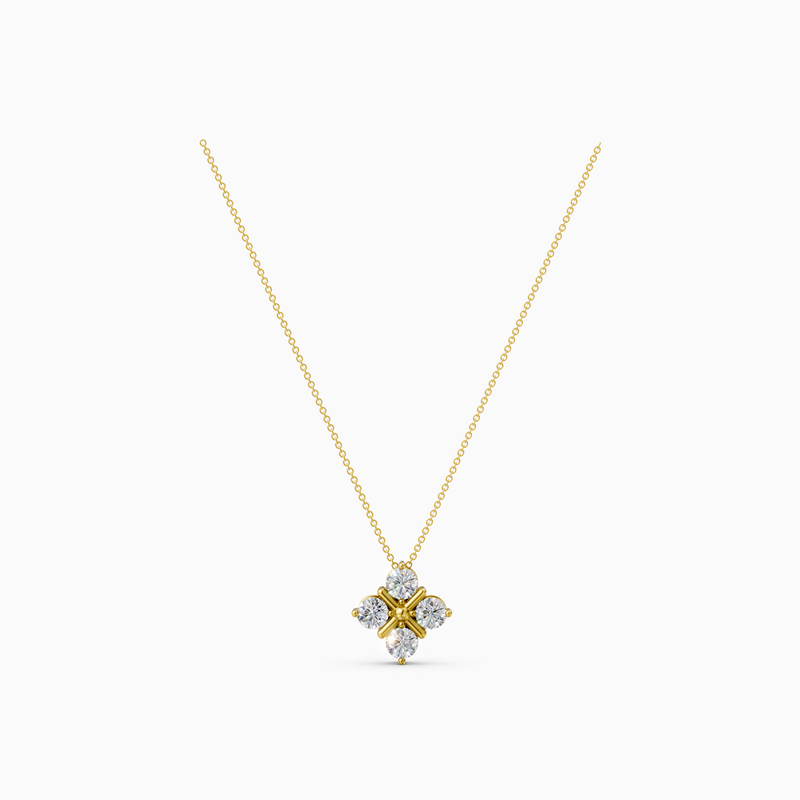 18K White Gold 1.70 Carat Four-Stone Round Lab-Grown Diamond Pendant Necklace (D-E VS-VVS)