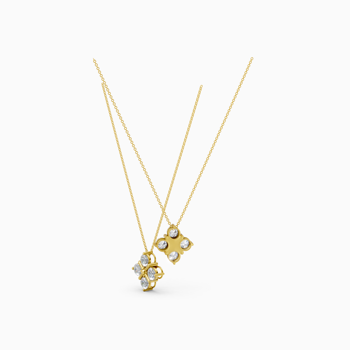 18K White Gold 1.70 Carat Four-Stone Round Lab-Grown Diamond Pendant Necklace (D-E VS-VVS)