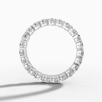 8K White Gold Pavé Round Lab-Grown Diamond Eternity/Cluster Ring (2.14ctw, D-E VS-VVS)