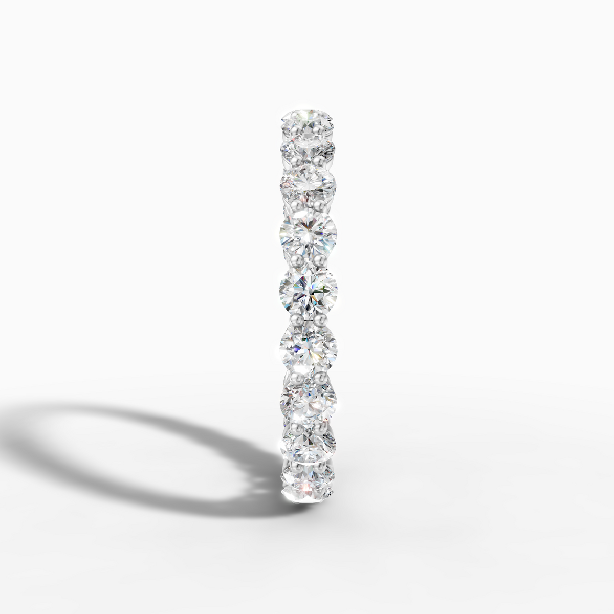 8K White Gold Pavé Round Lab-Grown Diamond Eternity/Cluster Ring (2.14ctw, D-E VS-VVS)
