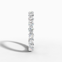 8K White Gold Pavé Round Lab-Grown Diamond Eternity/Cluster Ring (2.14ctw, D-E VS-VVS)