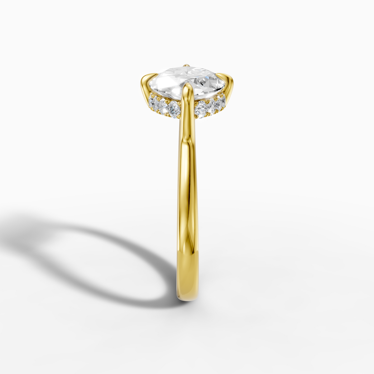 18K Yellow Gold 3.21 Carat Marquise Cut Lab-Grown Diamond E VVS2 Halo Ring