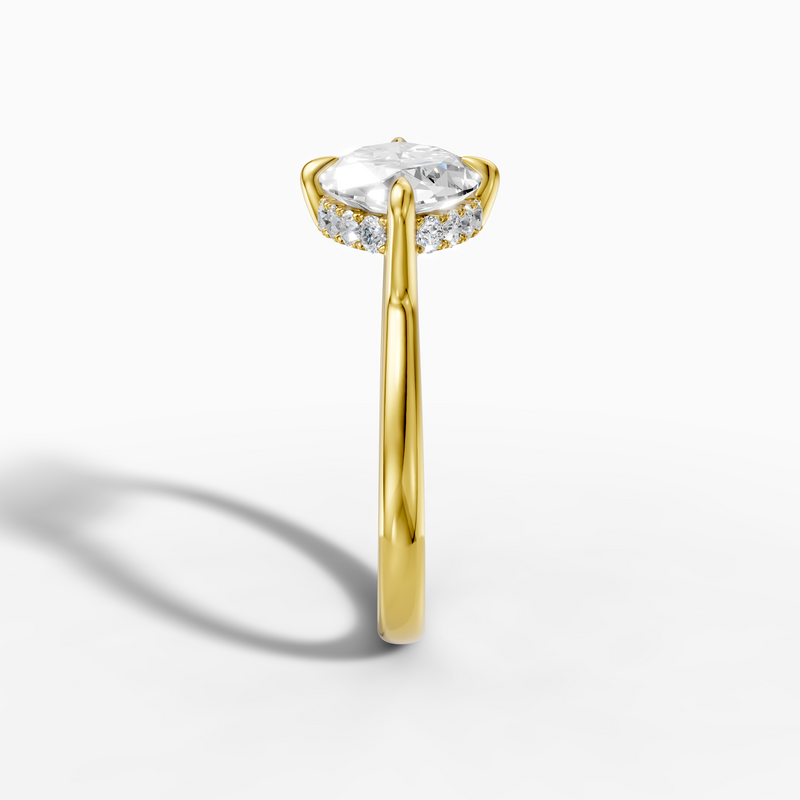 18K Yellow Gold 3.21 Carat Marquise Cut Lab-Grown Diamond E VVS2 Halo Ring
