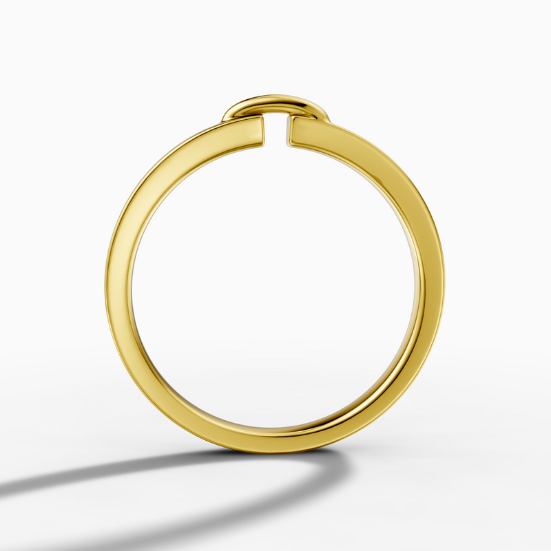 18K Yellow Gold Men's Solid Band Ring