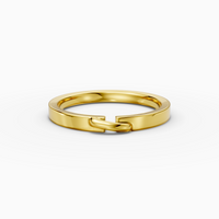 18K Yellow Gold Men's Solid Band Ring