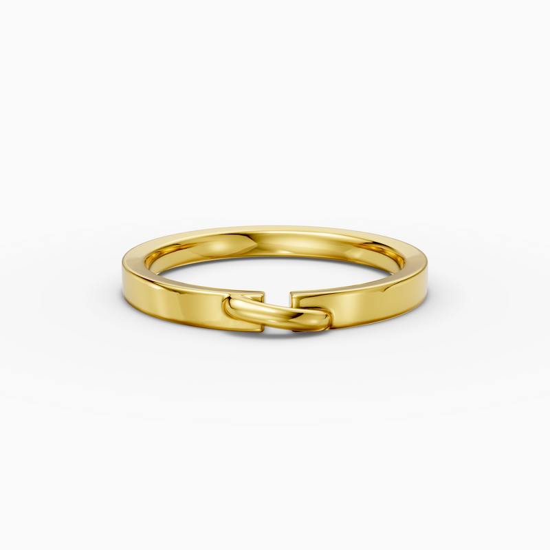 18K Yellow Gold Men's Solid Band Ring