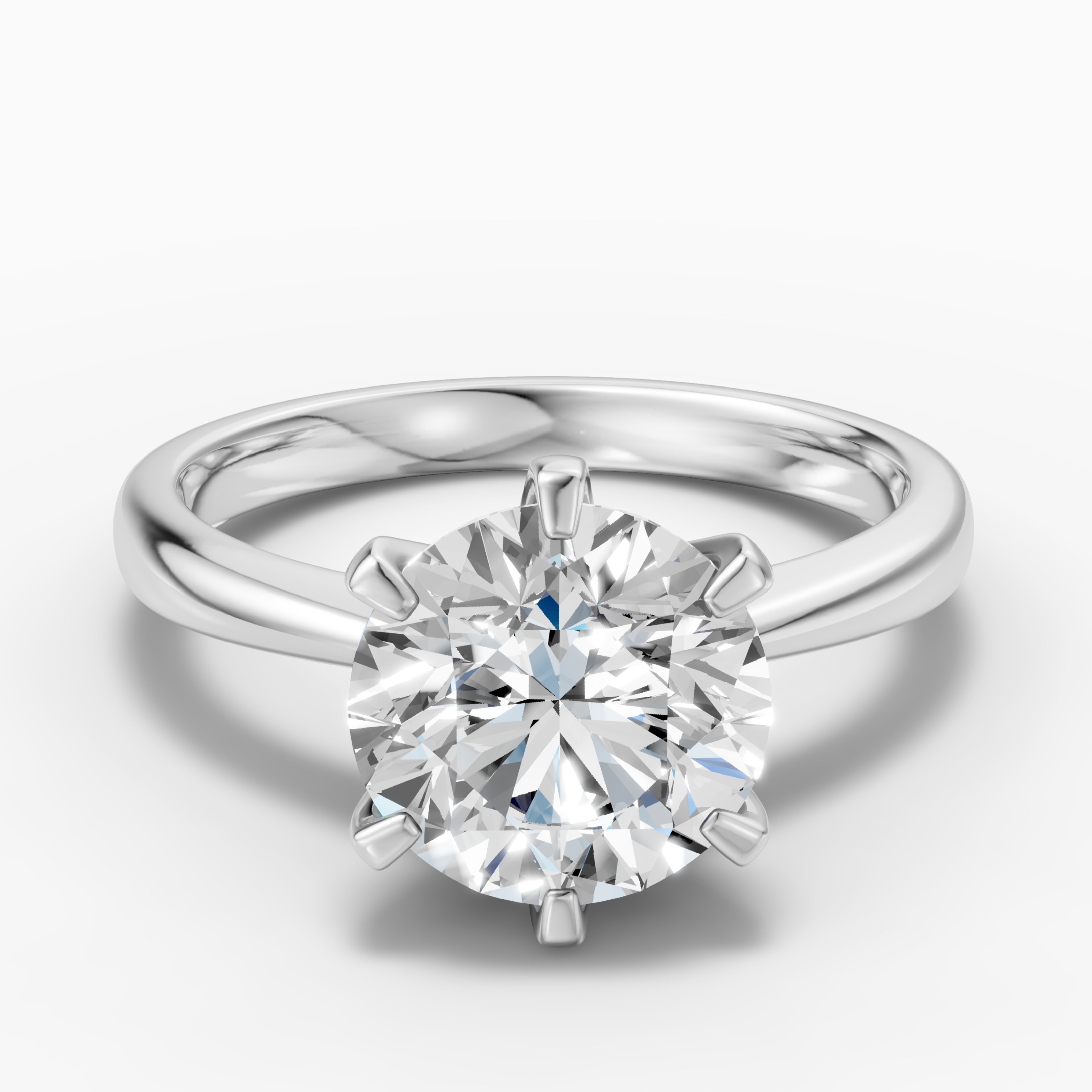 18k white gold 2.33 carat round lab-grown diamond ring