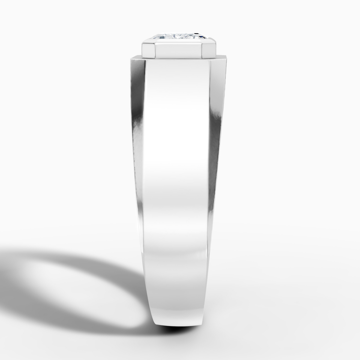 1.09 carat emerald Lab-Grown Diamond Solitaire Ring — 18K White Gold