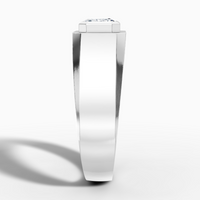 1.09 carat emerald Lab-Grown Diamond Solitaire Ring — 18K White Gold