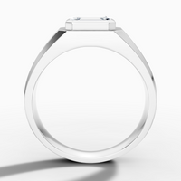 1.09 carat emerald Lab-Grown Diamond Solitaire Ring — 18K White Gold