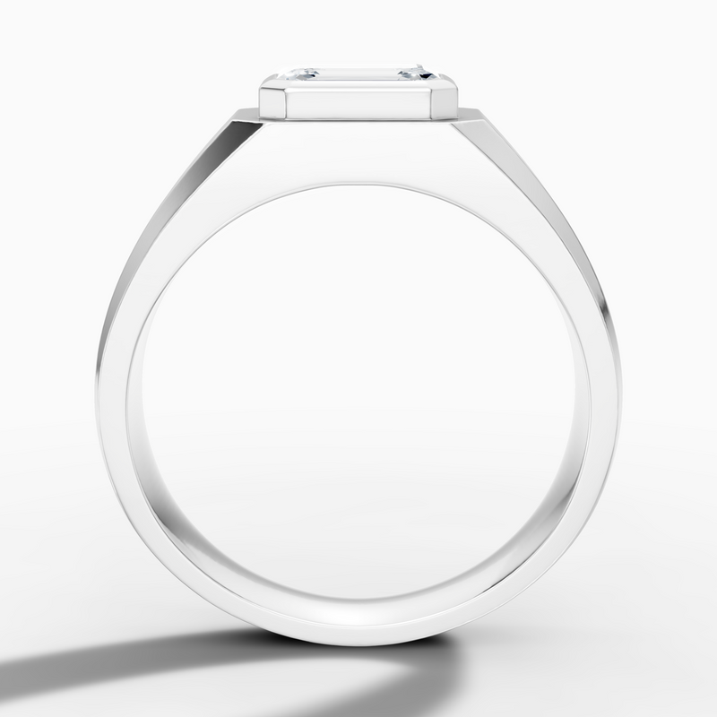 1.09 carat emerald Lab-Grown Diamond Solitaire Ring — 18K White Gold