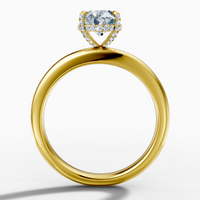 2.26 carat oval Lab-Grown Diamond hidden halo Ring—18K yellow gold