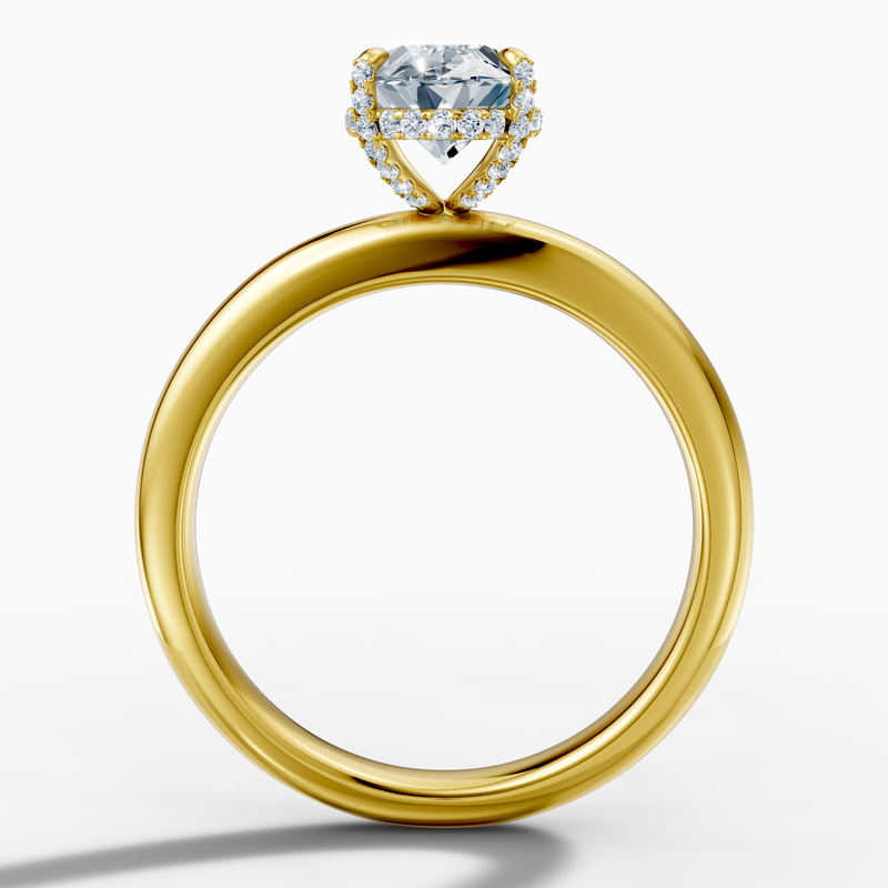 2.26 carat oval Lab-Grown Diamond hidden halo Ring—18K yellow gold