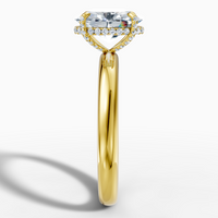 2.26 carat oval Lab-Grown Diamond hidden halo Ring—18K yellow gold