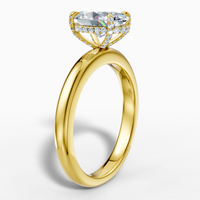 2.26 carat oval Lab-Grown Diamond hidden halo Ring—18K yellow gold