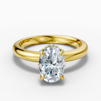 2.26 carat oval Lab-Grown Diamond hidden halo Ring—18K yellow gold