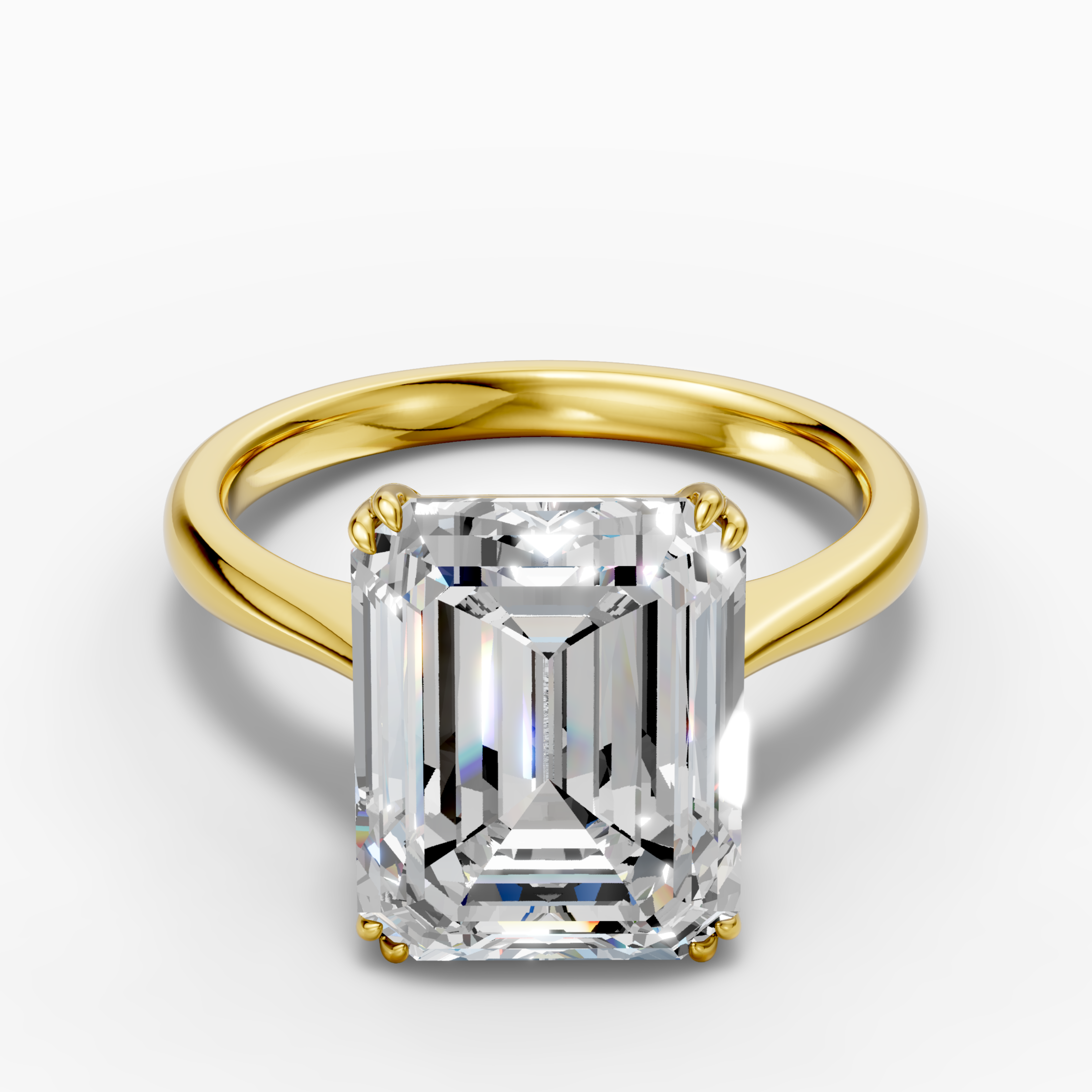 18k gold 5.01-carat emerald-cut lab-grown diamond ring