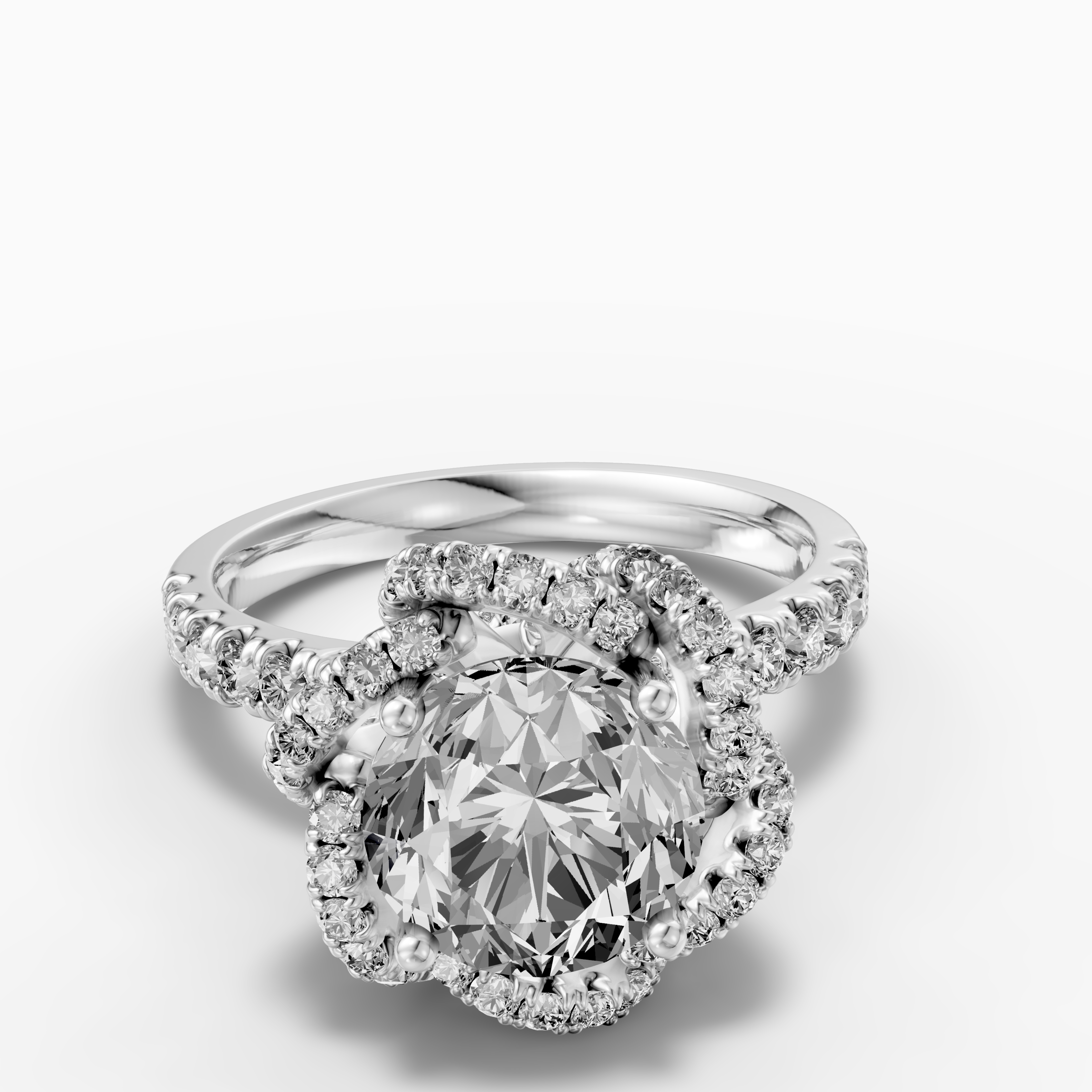 18K Gold 1 Carat Round Hidden Halo Lab-Grown Diamond Ring